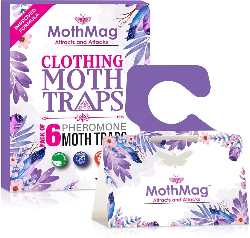 MothMag Clothes & Closet Moth Trap – Pheromone Lure for Fabrics, Carpets, Wardrobes – Mothballs Alternative, Indoor Insect Control - Image 1